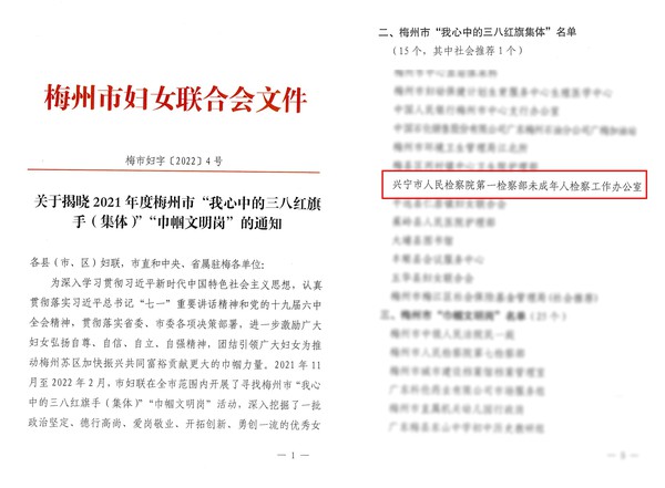 梅市妇字【2022】4号  关于揭晓2021年度梅州市“我心中的三八红旗手（集体）”“巾帼文明岗”的通知（定稿）_00.jpg